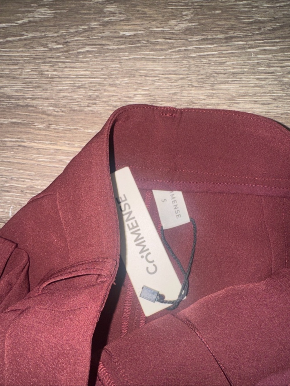 Commense NWT Super Wide Leg Pants Burgundy Size Small High Rise - Picture 6 of 10